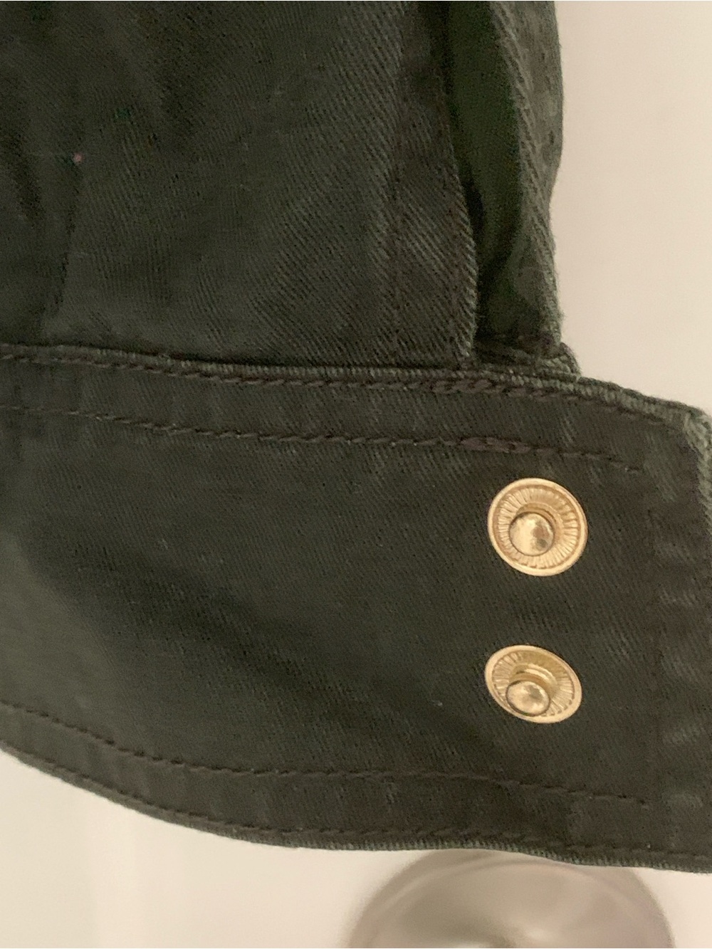 J.Crew Olive Utility Jacket Military Field Coat Gold Snap Cotton Size Medium M - Picture 7 of 13